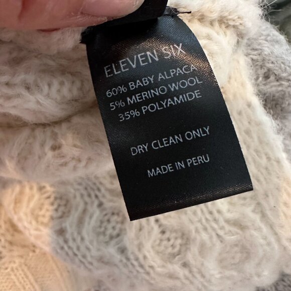 Eleven Six Size Medium/Large Knit Mock Neck Celia Color Block Sweater - Picture 10 of 11